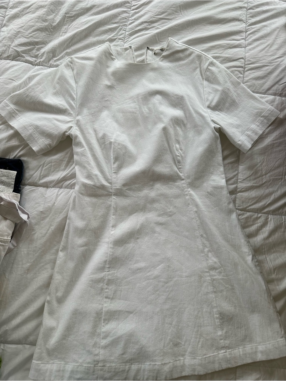 Abercrombie & Fitch White Short-Sleeve Shirt Dress